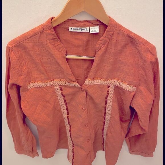 Claudia Richard Tops embroidered Button up - Picture 1 of 5